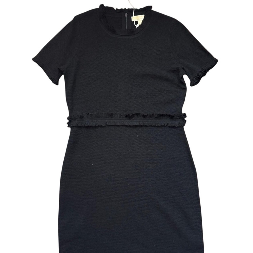 NWT MICHAEL Michael Kors Women’s Office Chic Black Textured Knit Dress — LARGE - Picture 3 of 5